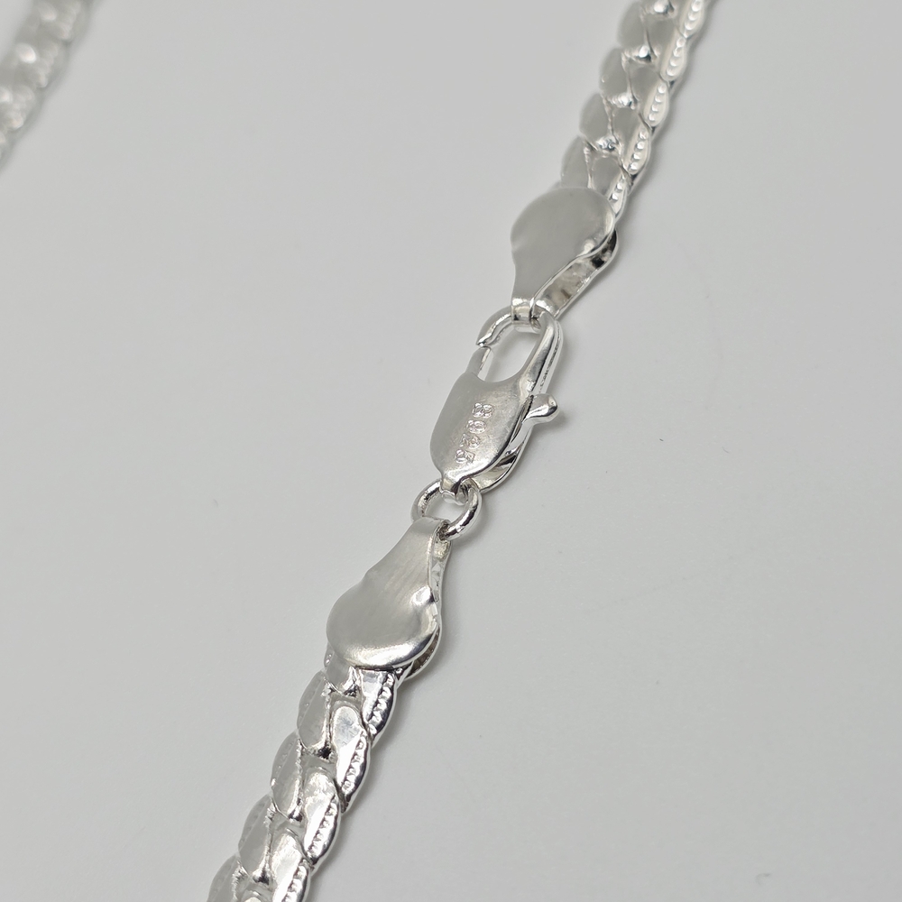 UNIQUE SNAKE WHEAT STERLING SILVER 925 20" INCH NECKLACE CHAIN 20 GRAMS 2B/06 - Picture 5 of 6